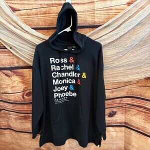 Friends Licensed Names Hoodie Unisex Black Cotton Hoodie TV Show Comedy Sz XL